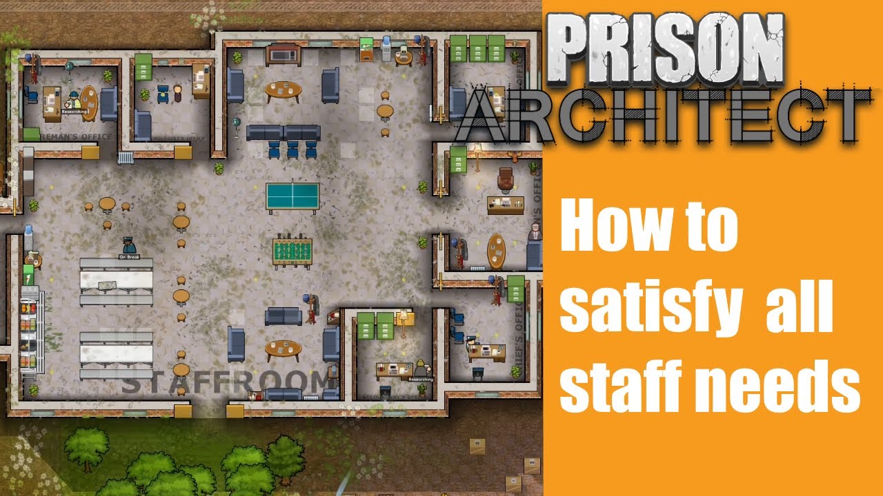 How to satisfy all staff needs Prison architect 29 YouTube