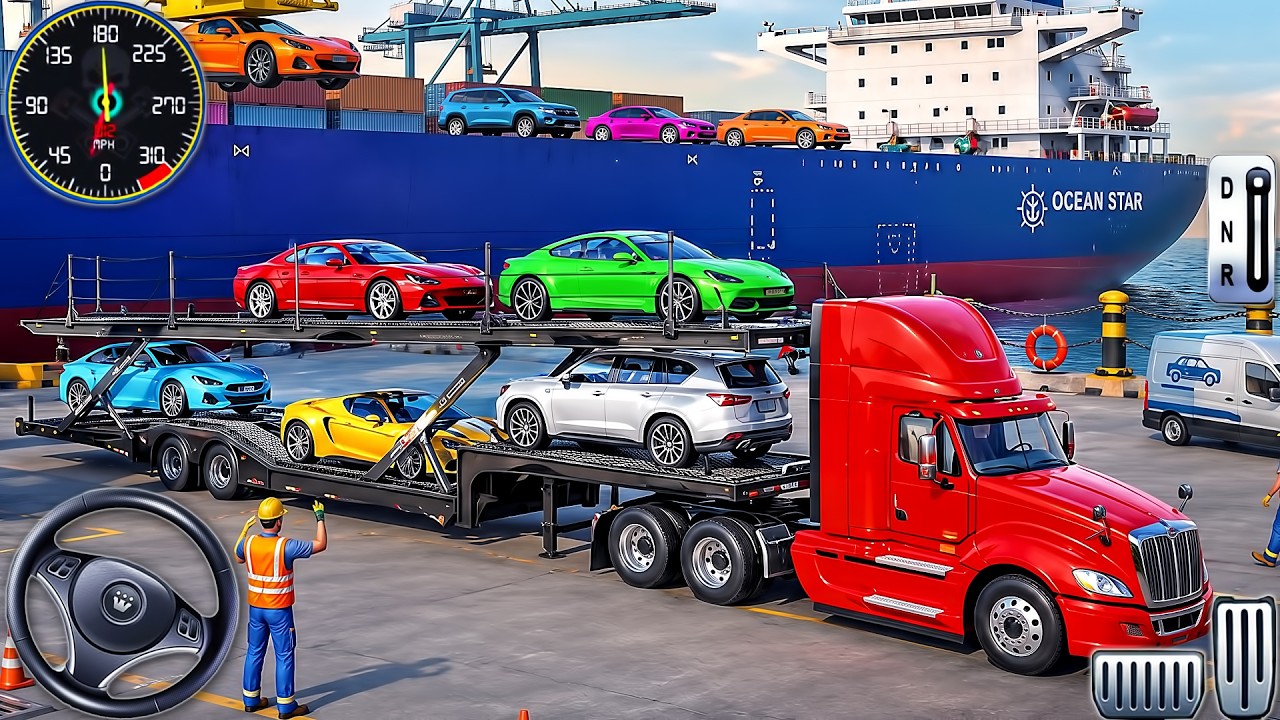 Cars Transporter Truck Driving Simulator - Cargo Transport Multistory Vehicle - Android GamePlay