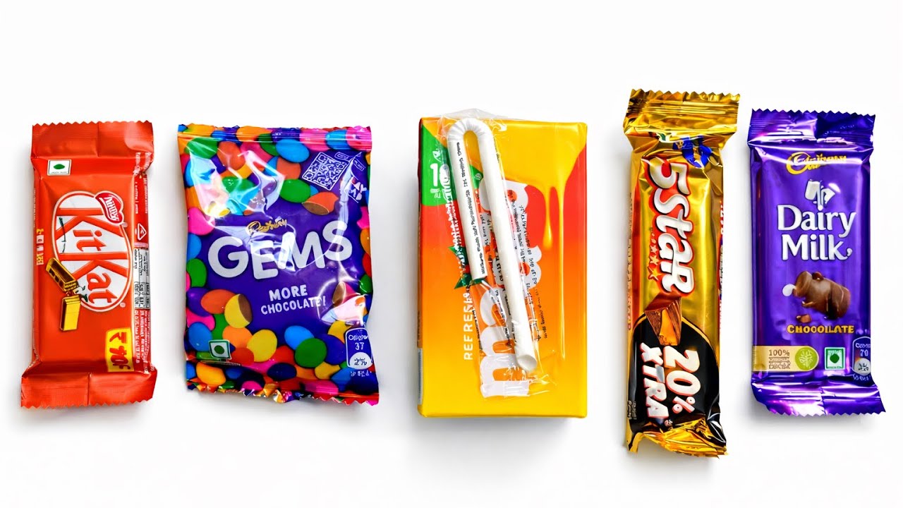 Cadbury Gems. Maaza. Kit Kat. и Dairy Milk на открытом воздухе 🍫 Распаковка ASMR-шоколадок 🍫