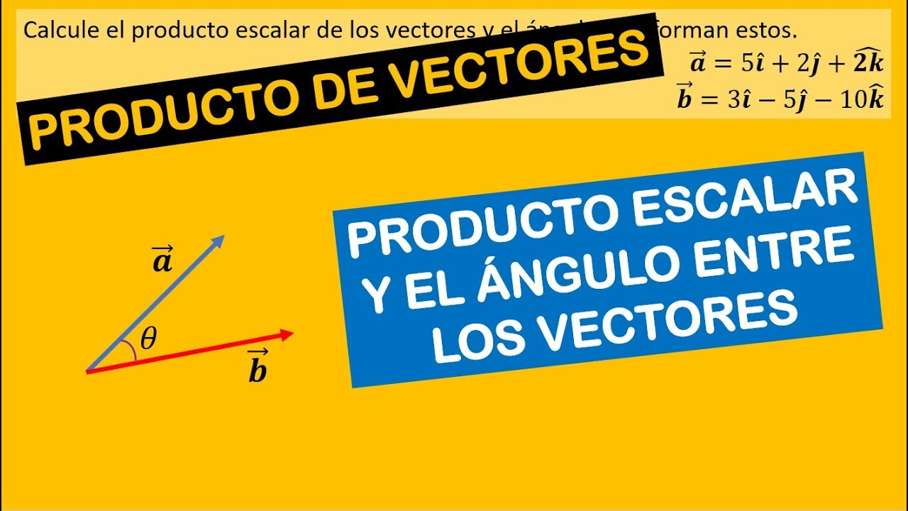 VÍDEO 07 Determine el producto escalar y el ángulo entre dos vectores YouTube VÍDEO 07 Determine el producto escalar y el ángulo entre dos vectores YouTube