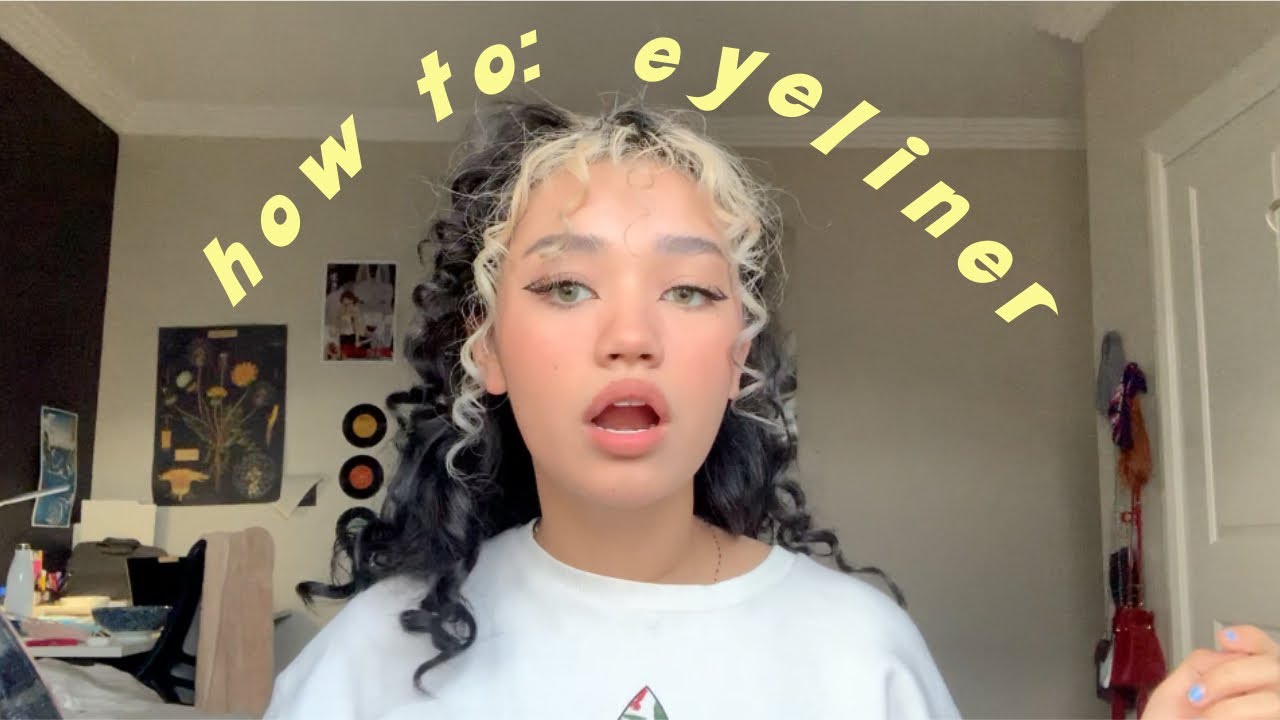 Graphic Cat Eye Liner Curly Hair Tut Youtube