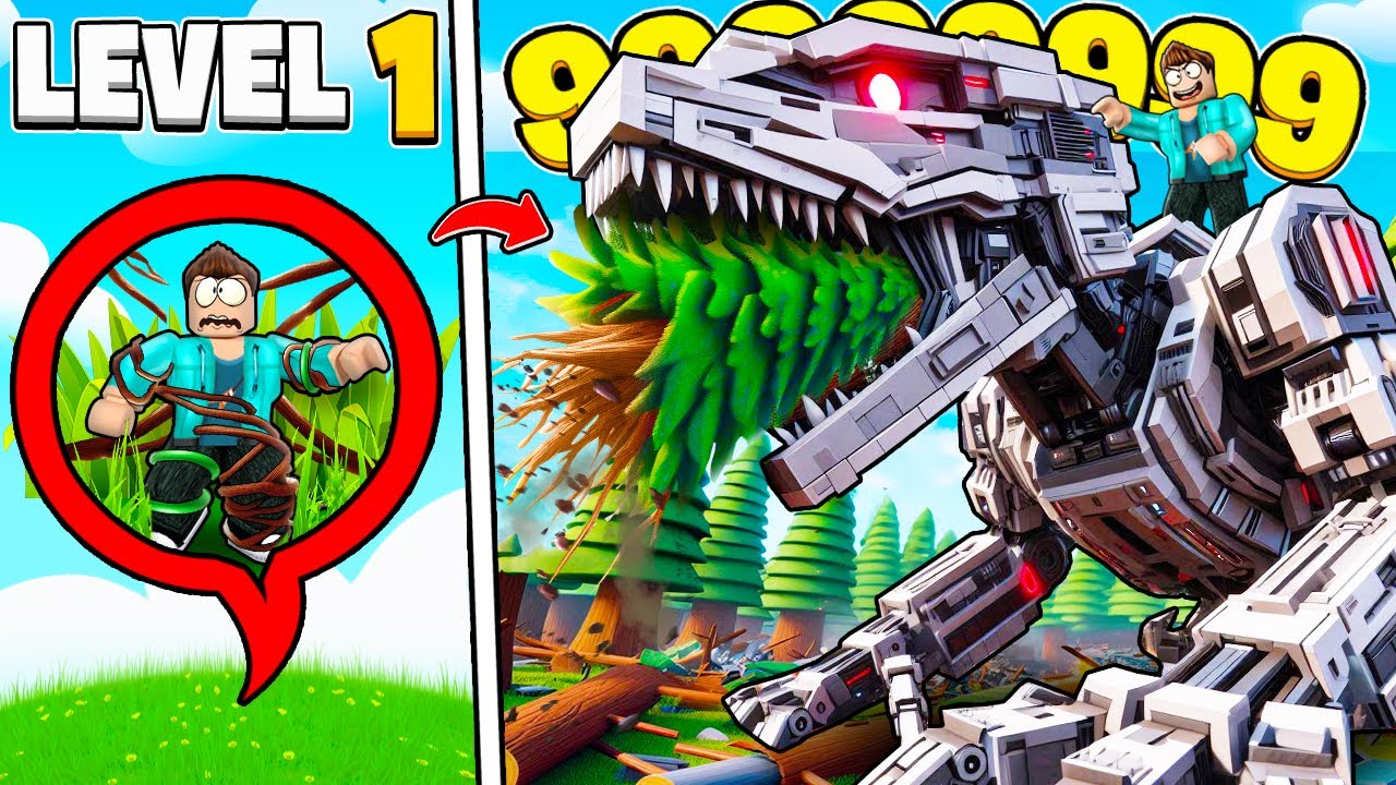 BECOMING A TREE EATING MONSTER IN ROBLOX MOWING SIMULATOR!!! 🌳🌳