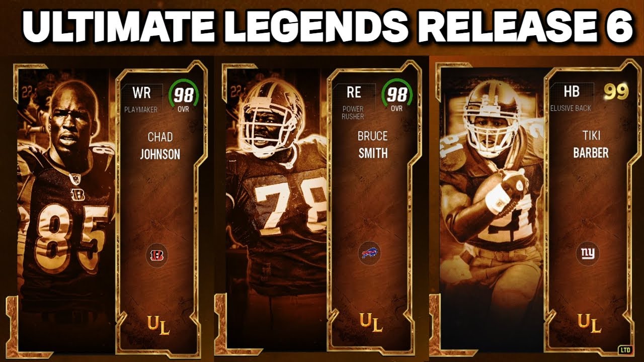 ULTIMATE LEGENDS 98 OVR CHAD JOHNSON, BRUCE SMITH & LTD TIKI BARBER | MADDEN 24 ULTIMATE TEAM
