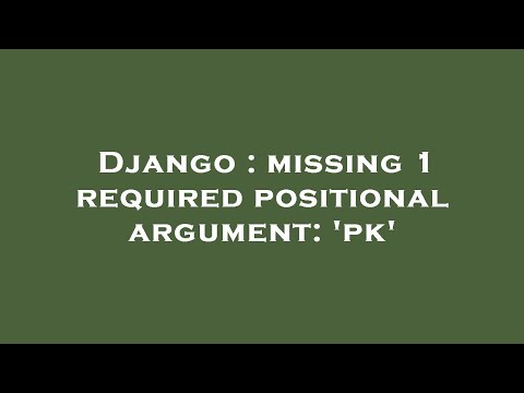 Django : missing