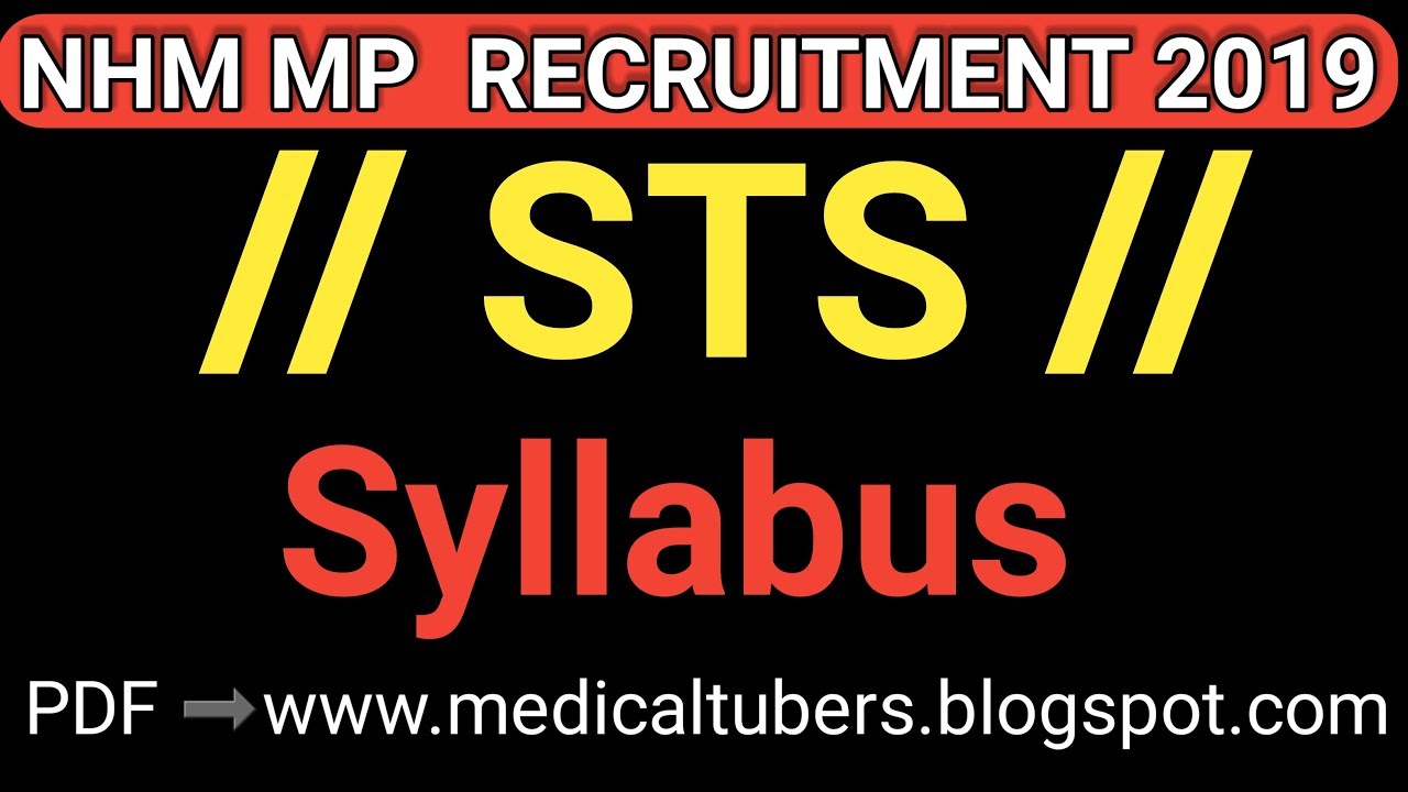 STS syllabus mp online NHM exams 2019
