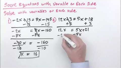 Math Tutor Online - 2.3 Solving Equations with Variables on Each Side New