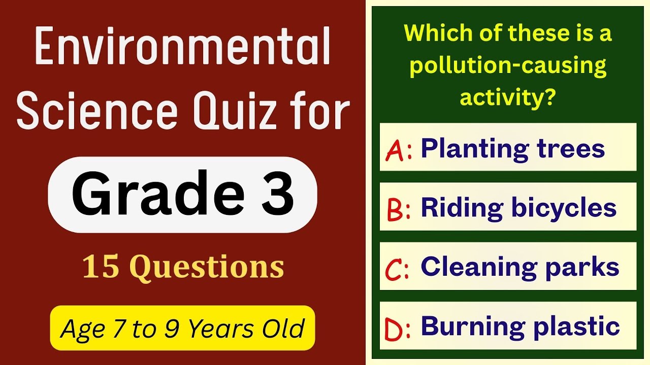Environmental Science Quiz for Grade 3 | 15 MCQs for Kids | EVS Practice Test for Class 3 Students