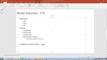 R18 Estimating ets Time Series Models in R and R Studio