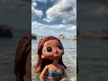 The Little Mermaid relaxing on rocks | Swimming Doll #shorts
