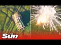 Massive explosion as Ukrainian troops blow up Russian missile system