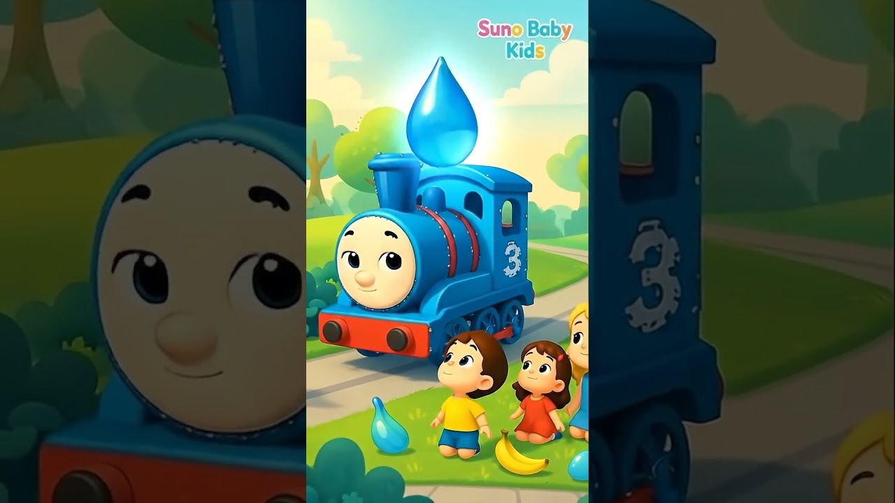 Blue Train Water Learning | Neeli Train aur Paani | Kids Color & Object Learning | Suno Baby Kids
