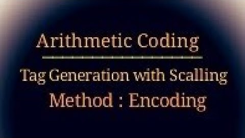 Data Compression Lecture 17         Tag Generation with Scaling Method - Encoding