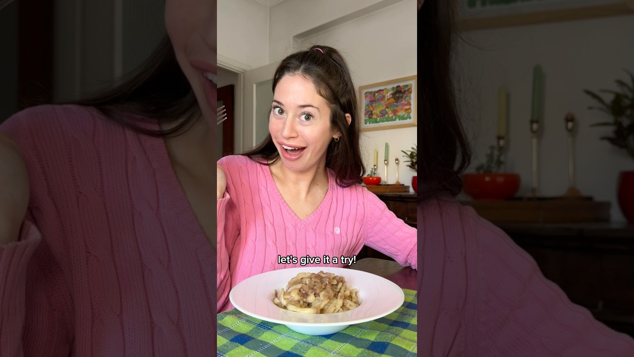 Pici with caramelized onions🍝🧅 