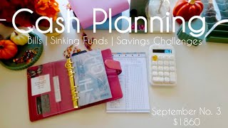 September No. 3 Cash Planning | $1860 | Budget with Me | Semi-monthly Budget