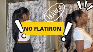 HOW TO: Sleek Ponytail on Thick Natural Hair⁉️ | No Flatiron