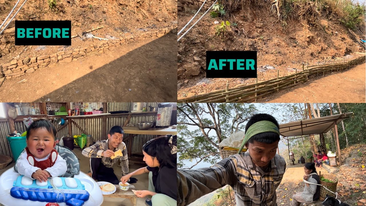 Another Busy Day// Completing The Fencing & Cleaning Compound 😇 Village Life // @ZarenAndBidVlogs 