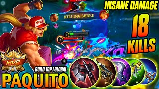 Paquito Dominate The Field With Insane Damage 18 Kills Build Top 1 Global Paquito Mlbb