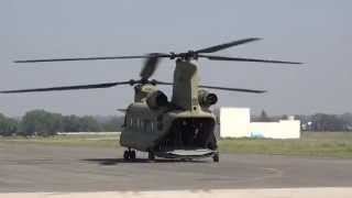 Despegue de CH-47 Chinook de la Base Aerea de Santa Lucia