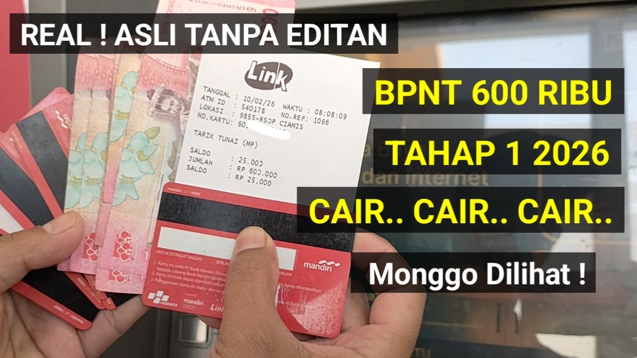 REAL ! ASLI TANPA EDITAN BPNT RP 600 RIBU TAHAP 1 2026 CAIR 😍 MONGGO DI CEK ! BPNT MANDIRI CAIR