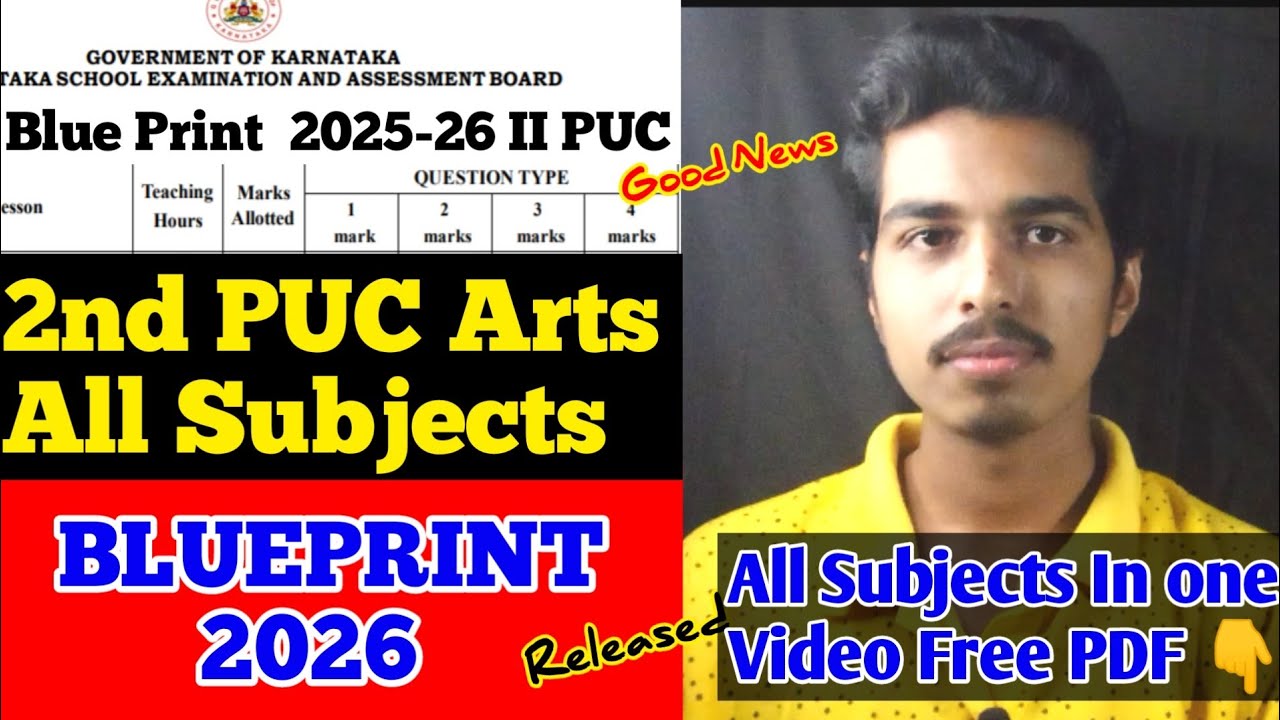 BIG NEWS for 2nd PUC Students|Arts All Subjects Blueprint 2026 Released|Final Exam 2025-26 Karnataka