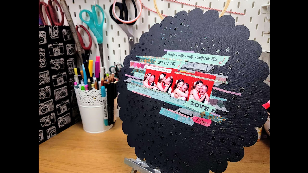 No Patterned Paper: Happiness Depends on Us - Scrapbook Process Video