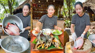 Pregnant Chef Sros Cook Delicious Fish Recipe With Country Style - Cooking With Sros