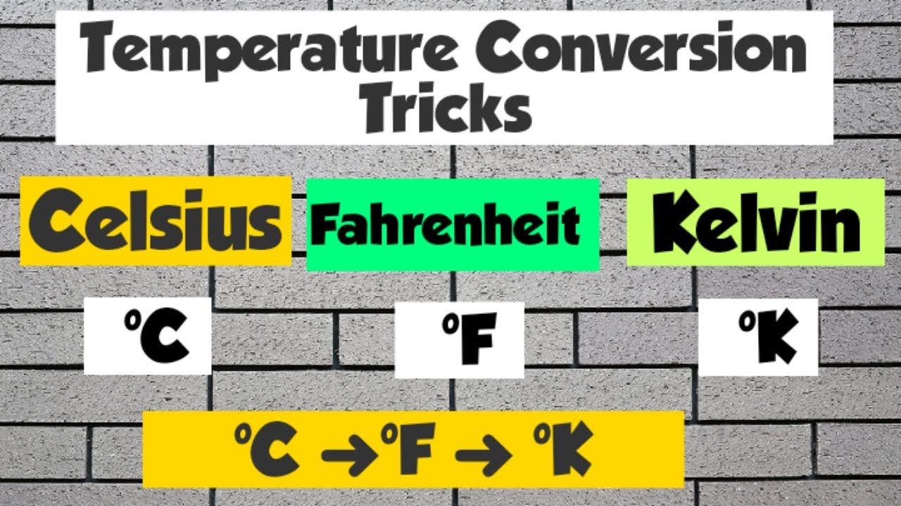 Temperature Conversion Tricks (Celsius, Fahrenheit Kelvin ) || Don't