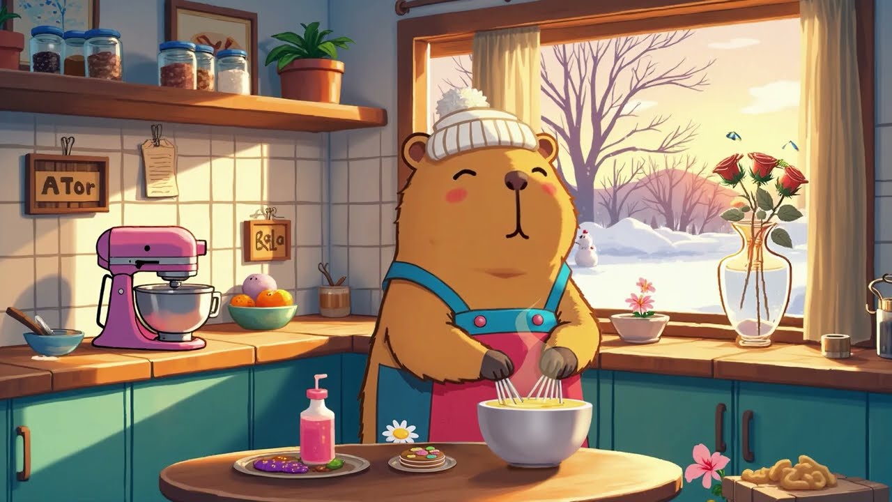 Dopamine Morning with Lofi Chill❄️Capybara's Cozy Kitchen ~ Lofi Music to Work