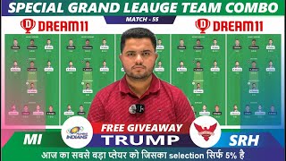 Rank 1 Team For Today Match, MI vs SRH Dream11 Prediction, Mumbai vs Hydrabad Grand League 11 Teams