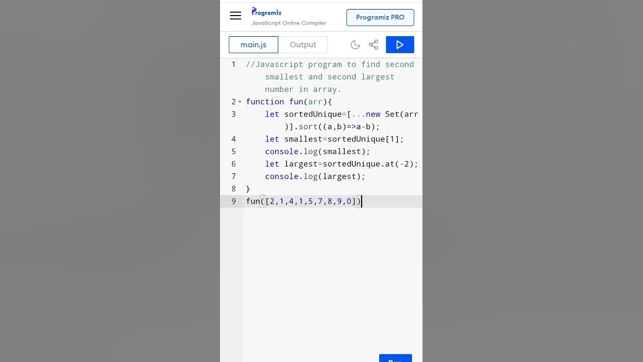 Javascript program to find second smallest and second largest number in ...