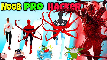 NOOB vs PRO vs HACKER vs GOD in Hero Challenge Game | Oggy, Jack, Shinchan, Bob || Daddy Gaming #4
