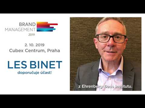 Les Binet doporučuje účast na konferenci Brand Management 2019 @BlueEvents