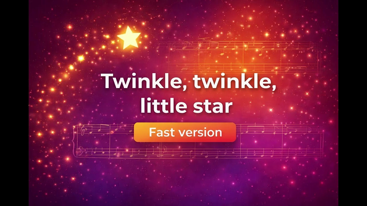 Twinkle, Twinkle, Little Star – Fast Version (80 BPM) | Piano Accompaniment
