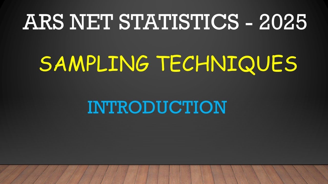 RESEARCH OFFICER |SAMPLING TECHNIQUES | ARS NET STATISTICS / ASRB | CRACK EASILY | INTRODUCTION