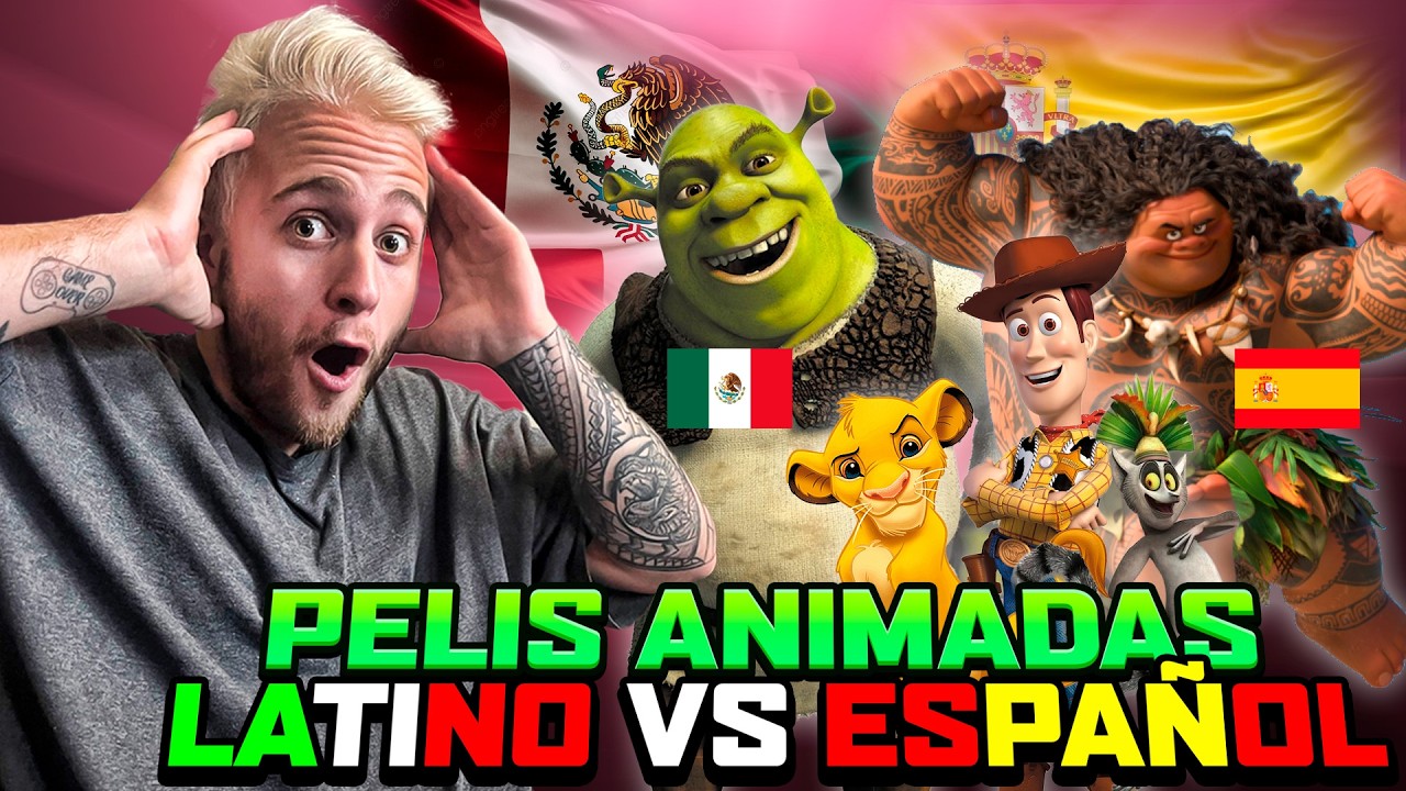 ESPAÑOL REACCIONA al DOBLAJE LATINO 🇲🇽 vs ESPAÑOL de CANCIONES de PELÍCULAS DISNEY!