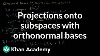 Lin Alg: Projections onto subspaces with orthonormal bases