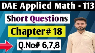 DAE Math 113 Chapter 18 | Mensuration of Cone || Short Question 6,7,8 || Easy Method in Urdu.