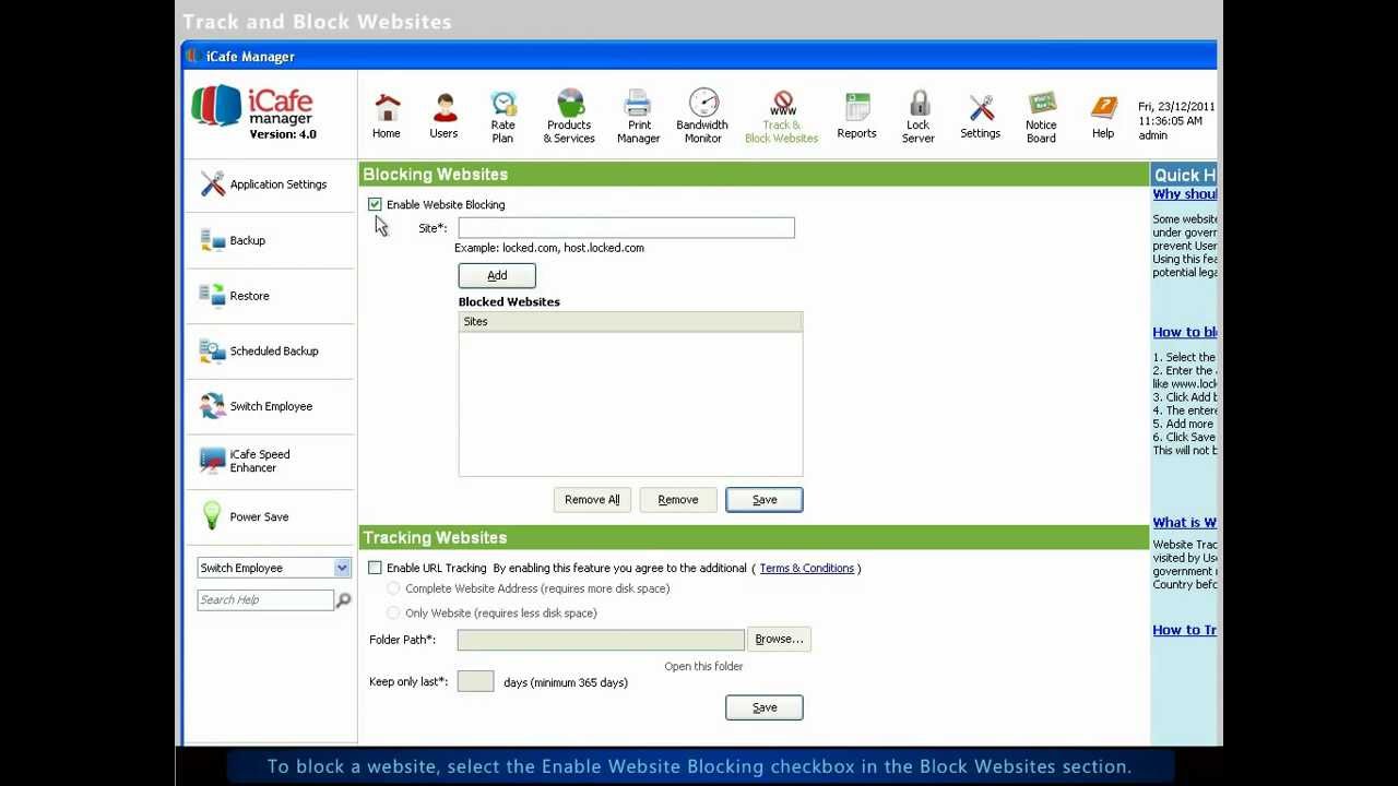 iCafe Manager: Track & Block Websites