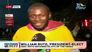 Nyeri: Residents celebrate Ruto and Rigathi's win, ask for peace