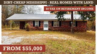 10 Dirt-Cheap Mississippi Homes - The State That Does Not Tax Retirement From 55 000