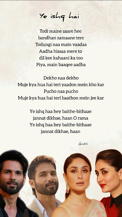 ye ishq hai lyrics | shreya ghoshal | lyricsholic #songlyrics #music #trending #kareenakapoor