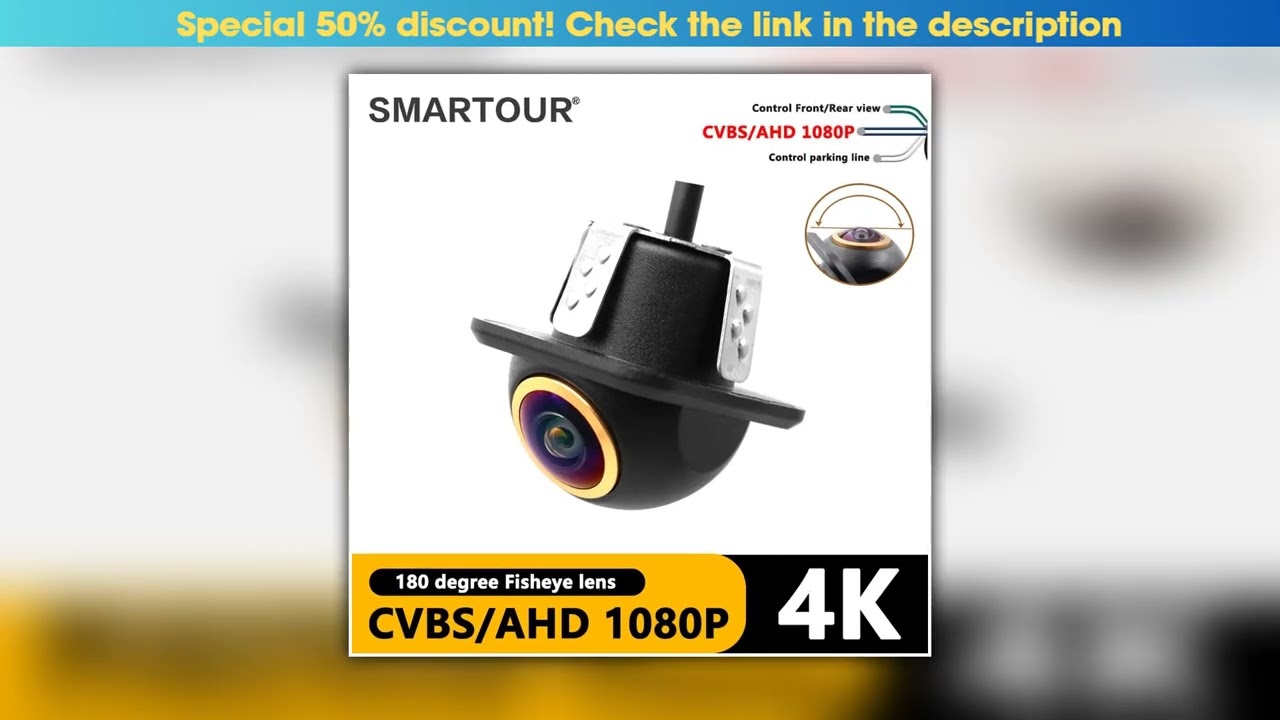 Smartour AHD CVBS CCD Fisheye Lens Rear View Camera AHD 1080p Night Vision Backup Parking