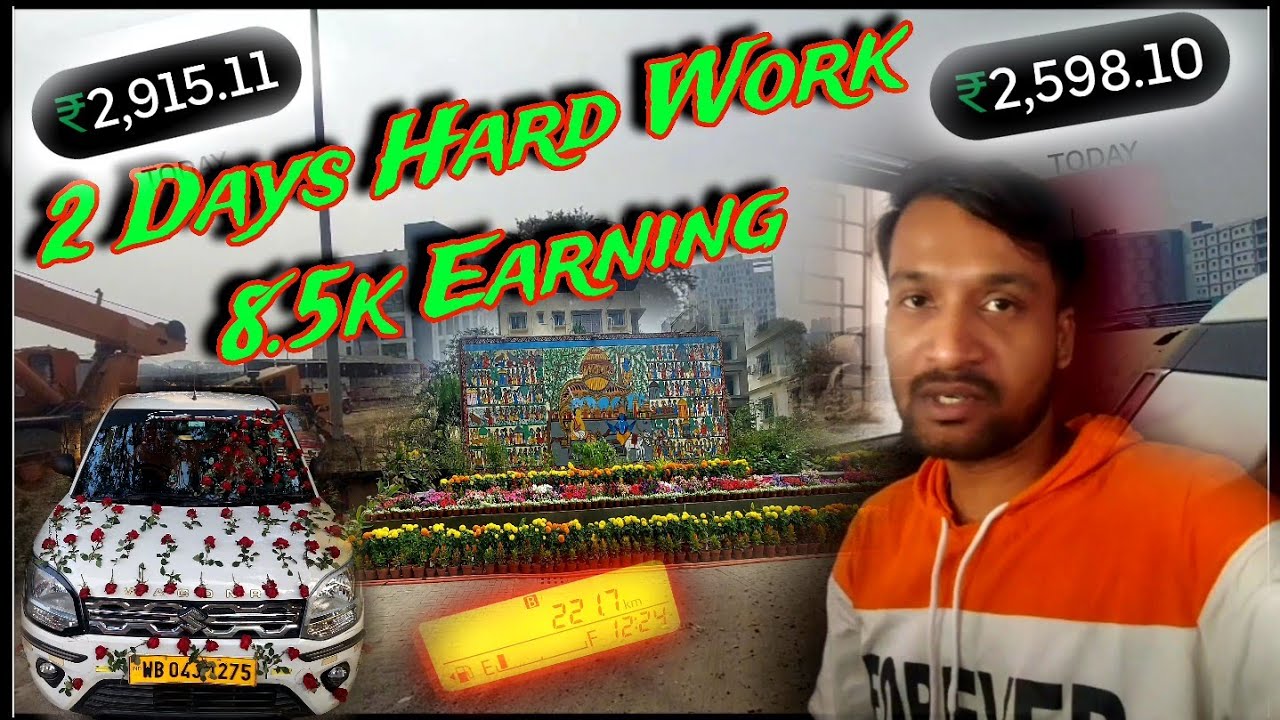 Kolkata Ola Uber Market 💵 - Petrol WagonR Earning | 2 days Cab Driver Earning 💵 | Biker Boy Samir