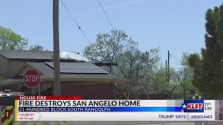 Two-story San Angelo home in flames