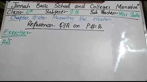 Class 6 | Social Studies | Measuring the Weather | Jinnah Virtual Classroom