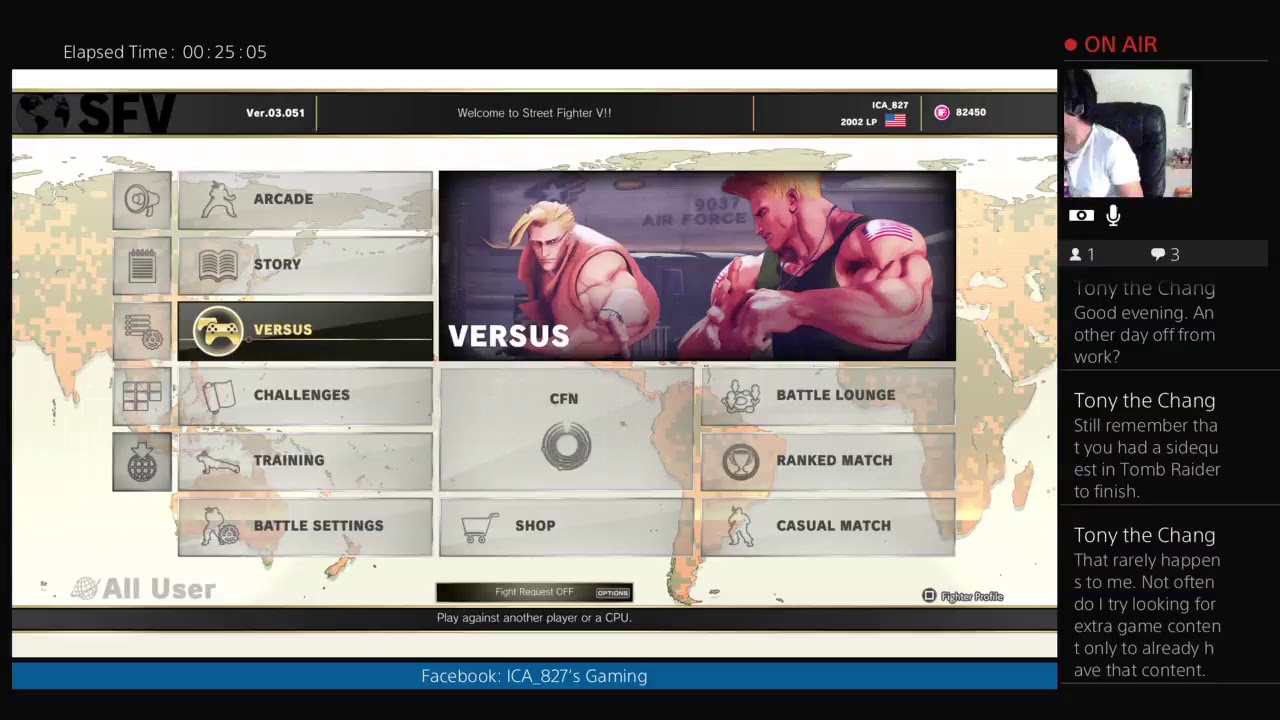 ICA_827's Live PS4 Broadcast: STREET FIGHTER V: Arcade Edition (Casual Stream) [Short Stream]