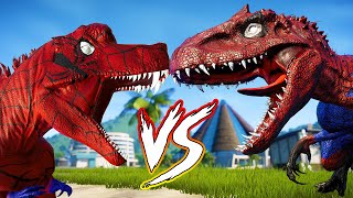 ALL SPIDERMAN SUPERHERO DINOSAURS BATTLE - Jurassic World Evolution