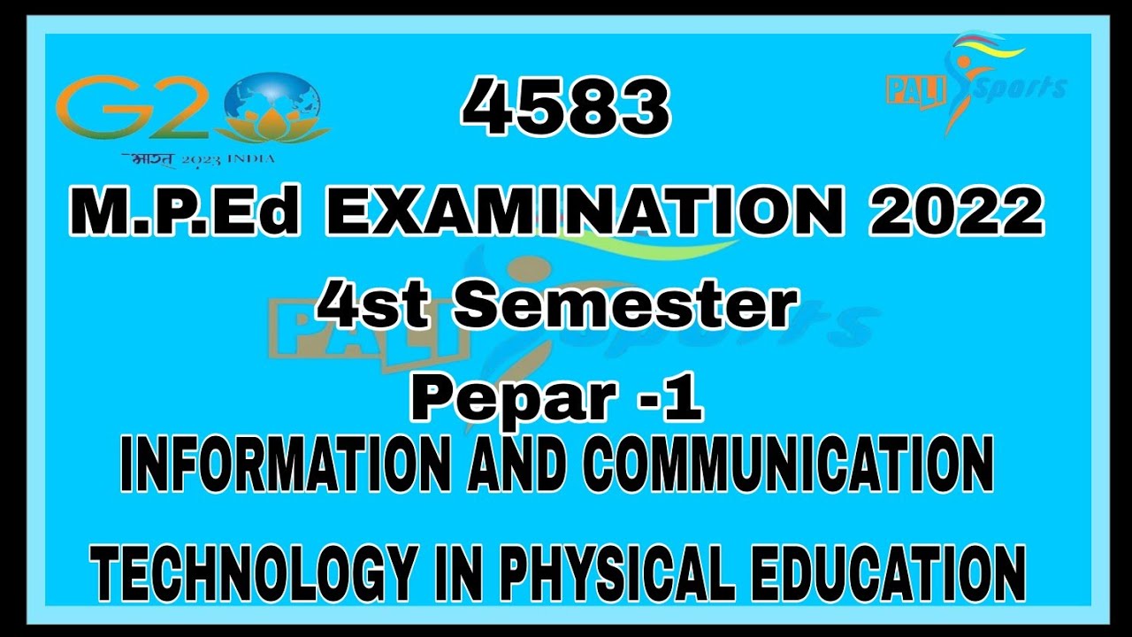 Information and Communication Technology in Physical Education M.P.Ed 
