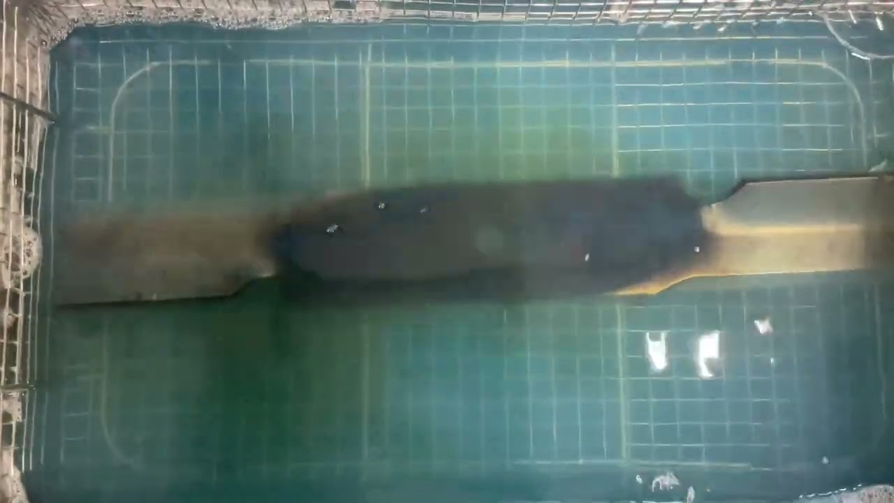 Ultrasonic LLC - Ultrasonic Cleaning - Mower Blade Test Clean - 2400FA