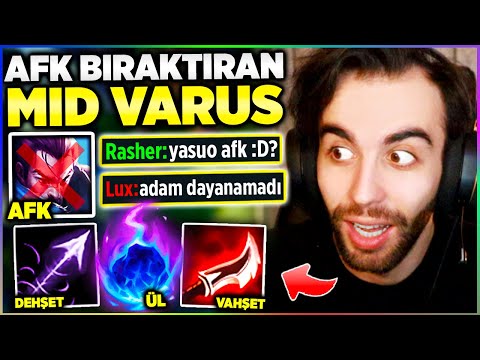 YASUO'LARA ÖLÜÜM!! ATTIĞIM Q'DAN TEK YİYİNCE AFK KALDI!! MID VARUS OYNANIŞ | Rasher